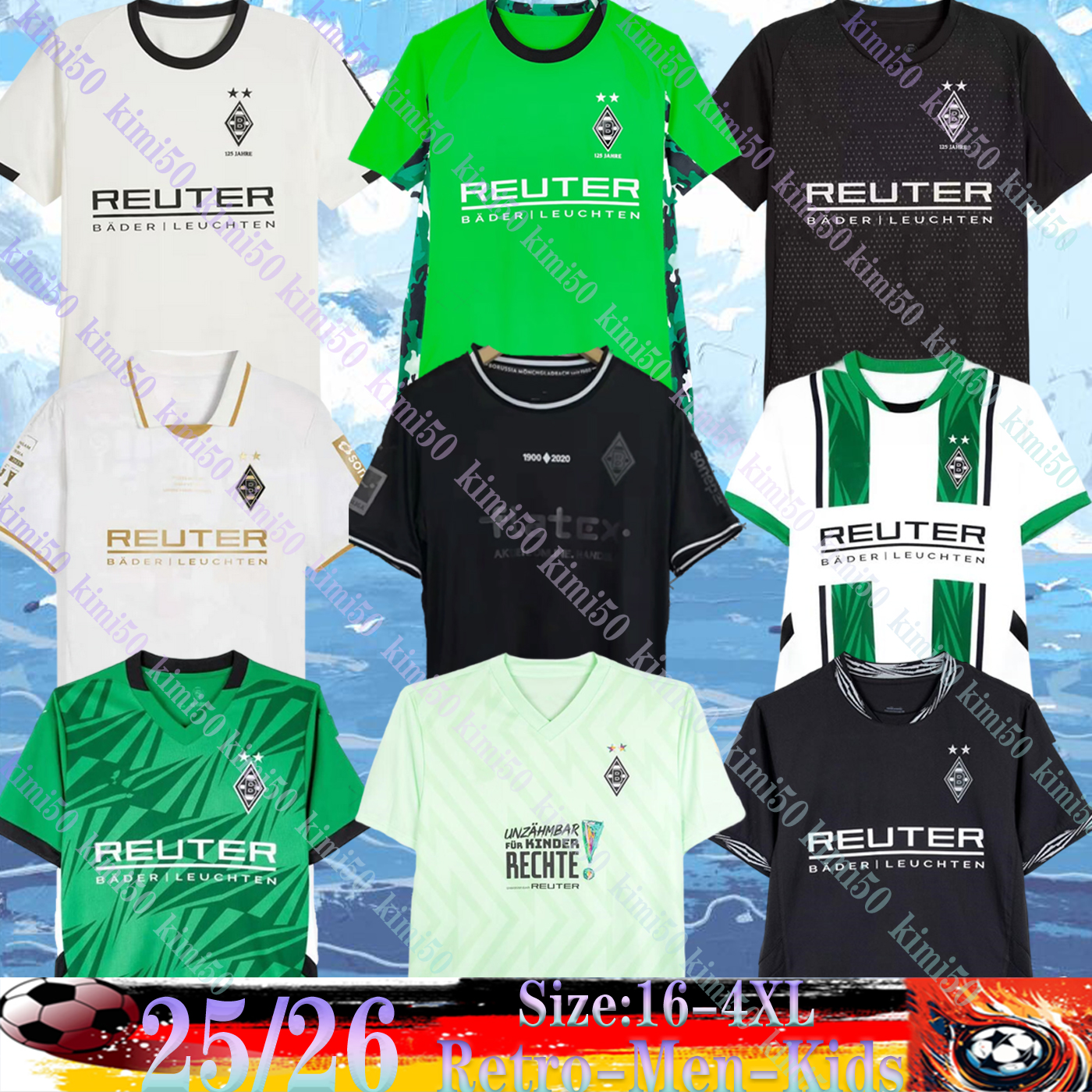 25 26 Borussia Monchengladbach soccer Jerseys KLEINDIENST HACK REITZ PLAYER VERSION 2025 ITAKURA Gladbach PLEA NEUHAUS GINTER SCALLY foootball shirt mans kids kit