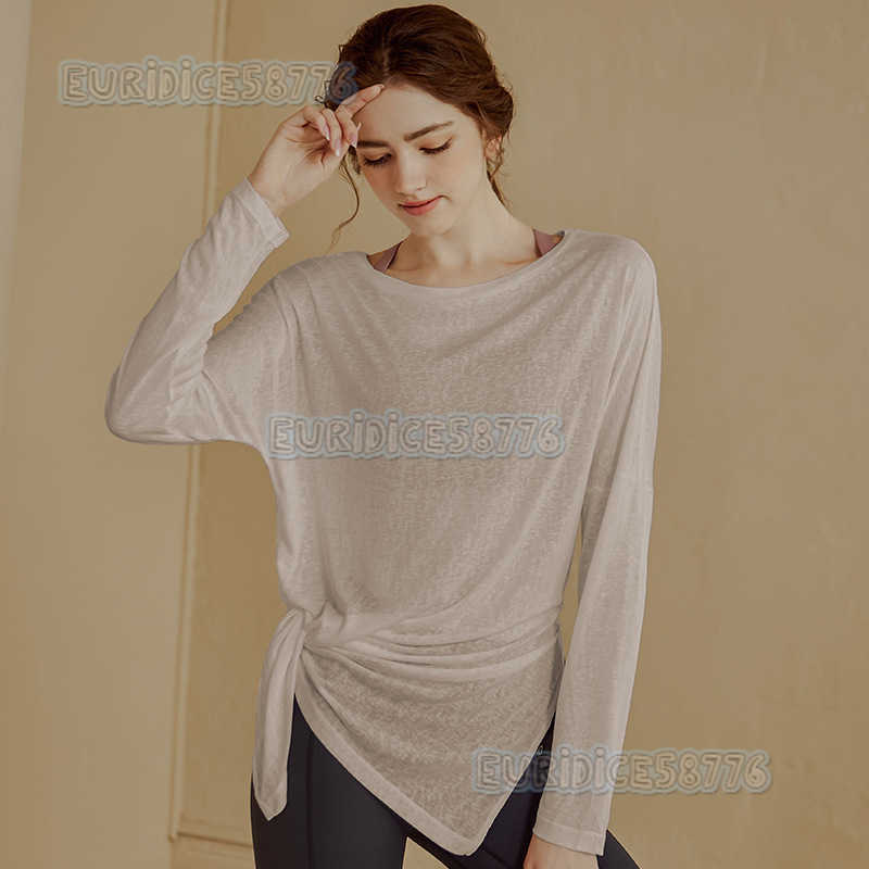 2025 New Loose Sports Coverup Womens Fitness Top Quickdry Long Sleeve Tshirt Breathable Slimming Running Yoga Wear H250825