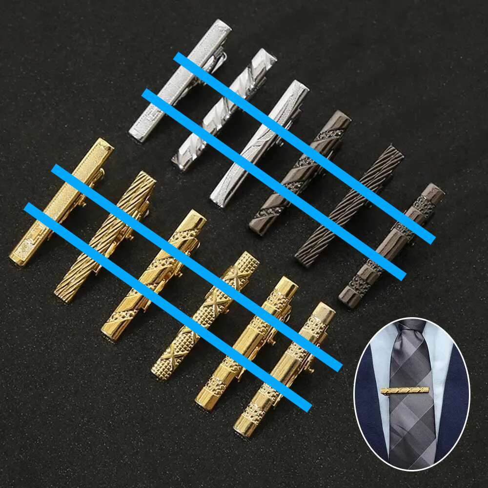 Design Metal Wedding Collar Classic Clip Mens Rod Crystal Tie Pin W240907 2025