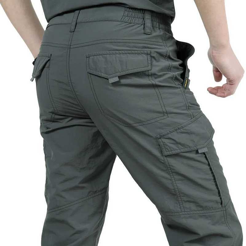 Summer Casual Lightweight Army Military Long Trousers Men Waterproof Quick Dry Cargo Camping Overalls Tactical Pants Breathable W250826