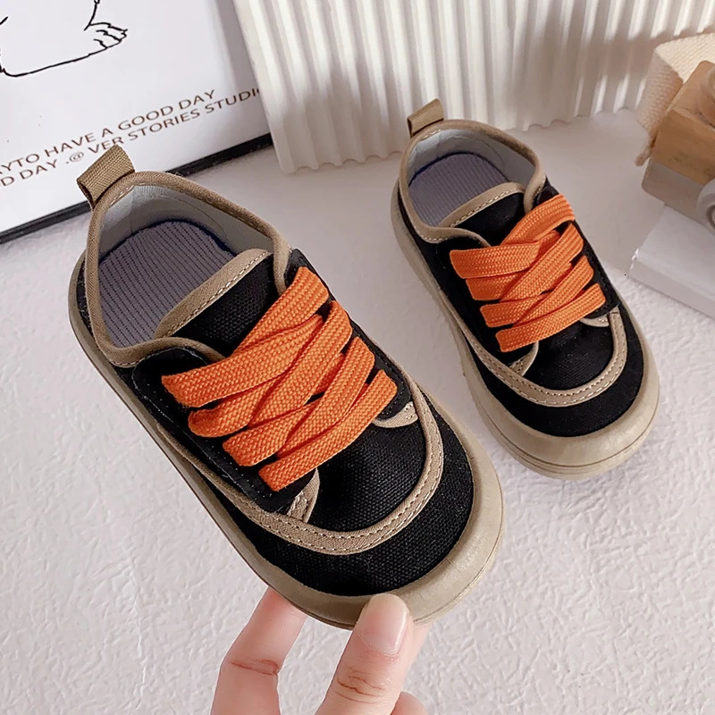 Children Fashion Versatile Soft Canvas Floral Print Casual Kids Shoes Drop Laceup Spring for Boys Flats H260130