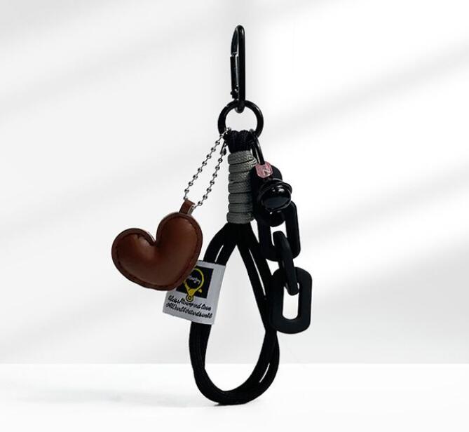 Style Heart Bell Chain Bracelet Pendant Dopamine Climbing Rope Bag Keychain Ornament 250726