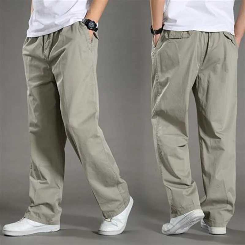2024 New Mens Summer Thin Cotton Casual Pants Loose Straight Leg Trend All Matching Mens Long Pants W250826