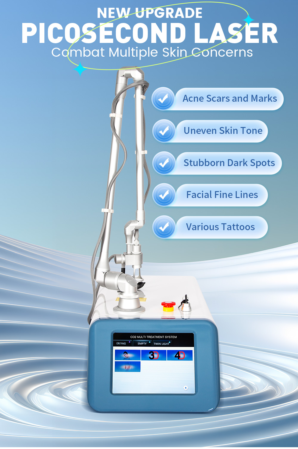 Fractional Laser Machine Professional Portable Co2 Bison Device 4d Fotona Skin Gestational Mark Treatment Device Salon