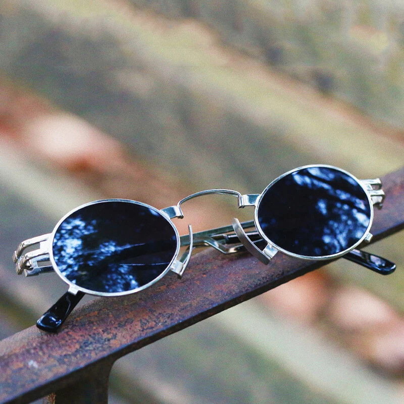 2025 Small Round Punk Sunglasses Retro Color Lens Shades for Hipster Street Style