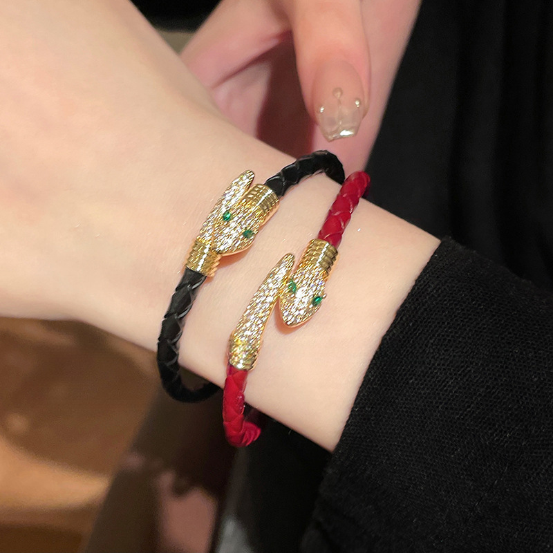 Real Gold Plated Snake Shape Adjustable Internet Celebrity Same Style Elegant Bracelet Light High-end Feel Jewelry - view 4