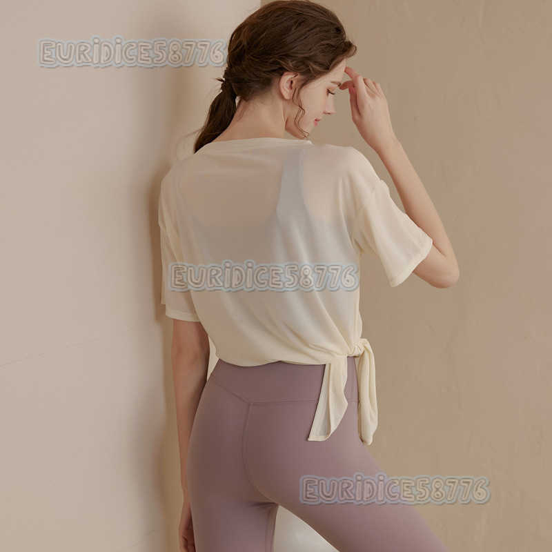 Loose Lightweight Sports Coverup for Women Ice Silk Feel Breathable Yoga Shirt Short Sleeve Tshirt Quickdry Running Fitness Top H250825