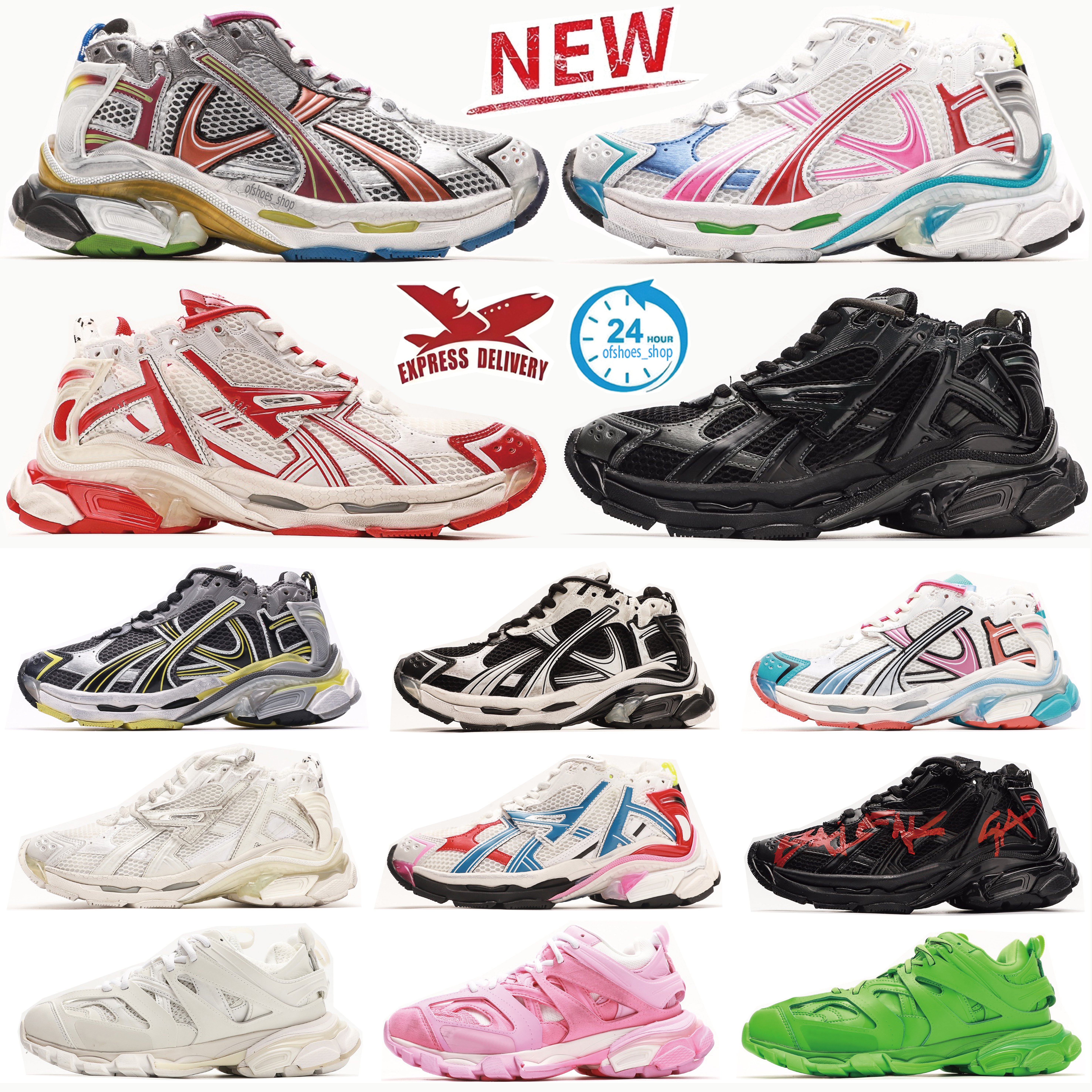 Designer Shoes Men Women Sneakers Track Runners 7.0 7.5 3.0 Brand Platform All Black White Multicolor Pink Blue Grey Ancien Daddy Men Women Trainers Tennis Shoes