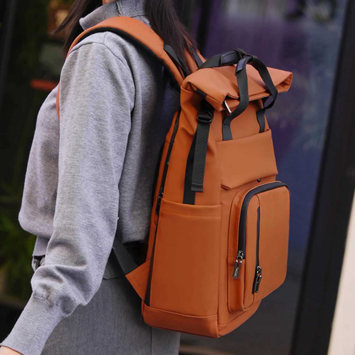 HighEnd Nappa Leather Backpack Mens Waterproof Laptop Bag Mens Bag Large Capacity Backpack Travel Bag School Bag Business Trip Boss Bag Elegant H25082