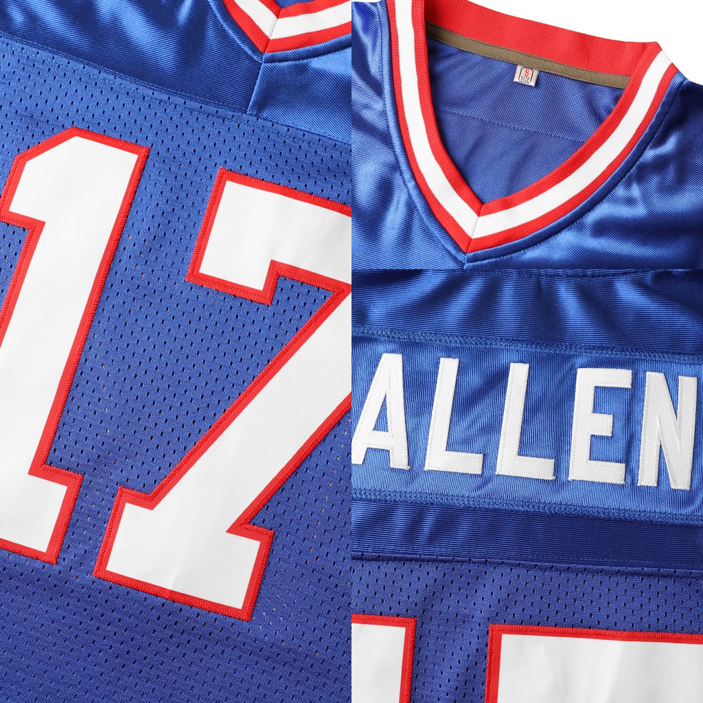 17 Josh Allen Football Jerseys Diggs Knox Rousseau Davis Miller Elam Milano kelly cook Oliver Poyer Kincaid White Hamlin Embroidery Custom