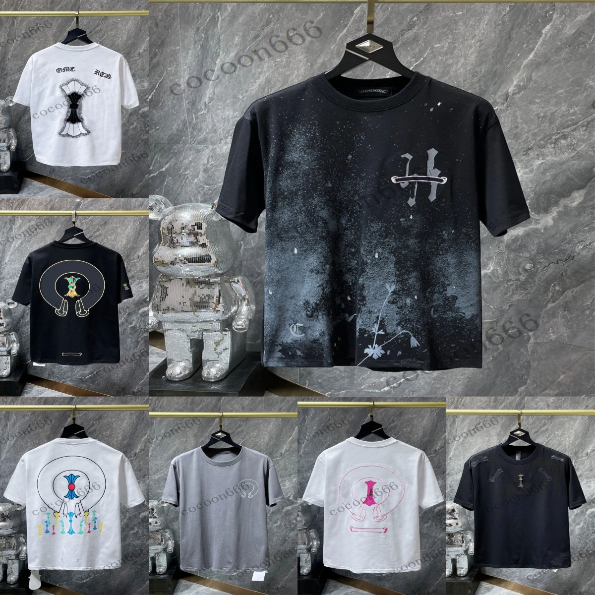 mens shirts chrome t shirt designer fashion brand womens tshirt summer high quality tees luxury chrome short sleeve breathable cotton casual tops us