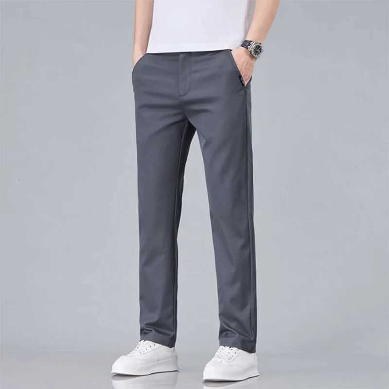 2025 New Mens Classic Solid Color Summer 3 Colors Casual Pants Business Fashion Stretch Cotton Slim Brand Trousers Male W250826