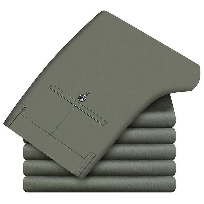 Classic Casual Pants Mens Clothing Straight Business Green Black Khaki Trousers Comfortable Male Brand Clothing 2023 W250826