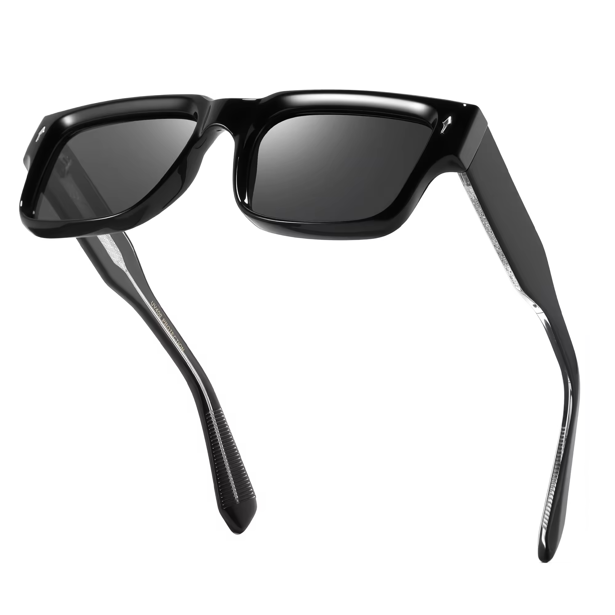 New low minimum order quantity luxury sunglasses polarized TR90 thick rectangular custom logo acetate sunglasses 2025