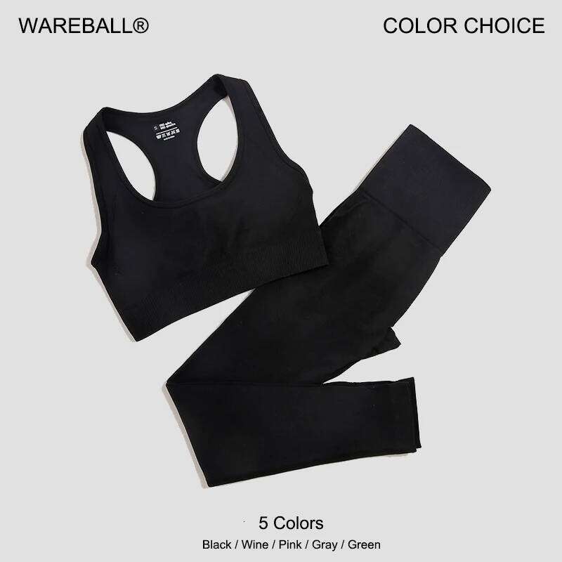 Seamless Gym Set Women Sport Suit Yoga Sets 2 Pcs Tracksuits Fiess Wear Sportswear Leggings Padded Sports Bras Workout Clothin