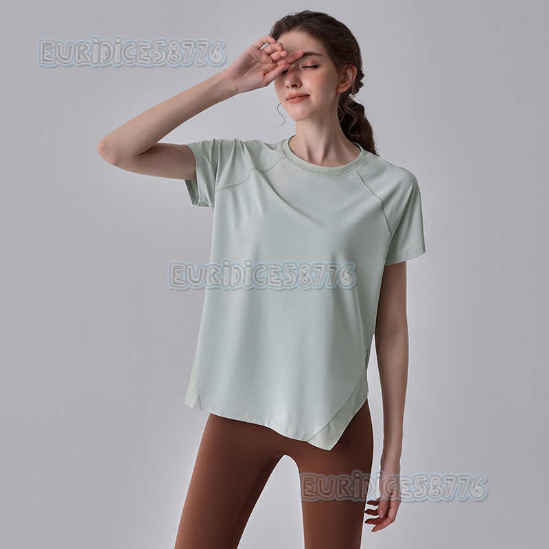 Loose Quickdry Sports Top for Women 2025 New Yoga Wear Short Sleeve Tshirt Running Coverup Slimming Fitness Wear Summer H250825