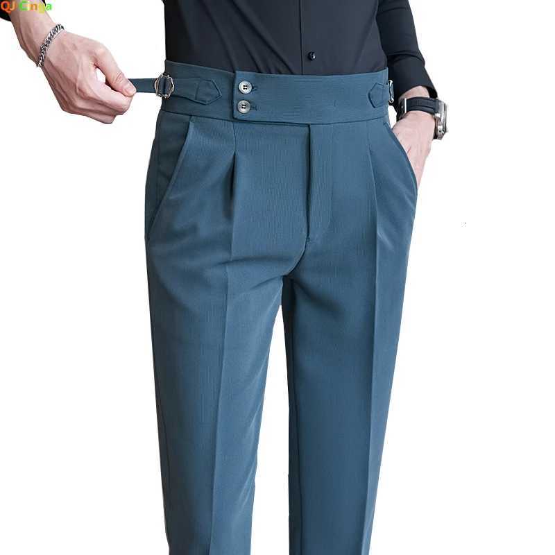 Blue Green Mens Suit Pants Fashion Slim Dress Trousers White Black Khaki Mens Pants FallWinter Mens Pants Asian Size W250826