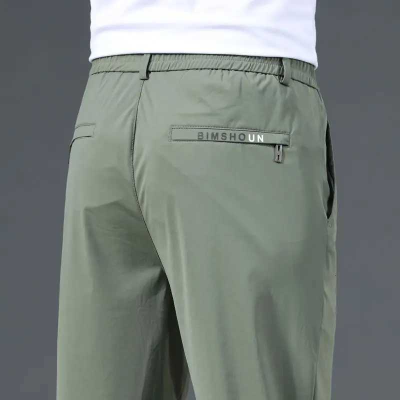 2025 Spring Summer Ultrathin Mens Stretch Slim Straight Casual Pants High Quality Fashion Breathable Golf Sports Trousers W250826