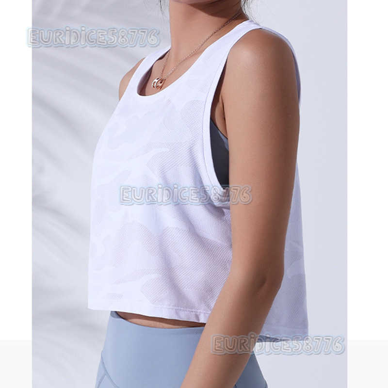 Camouflage Sports Vest Women Sleeveless Running Training Fitness Wear Cover Up Breathable Yoga Top Loose Tshirt Summer H250825