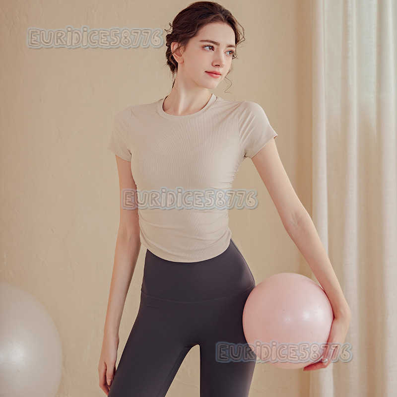 2025 New Breathable Quickdry Short Sports Top Women Short Sleeve Tshirt Slim Fit Ice Silk Running Summer Yoga Wear H250825