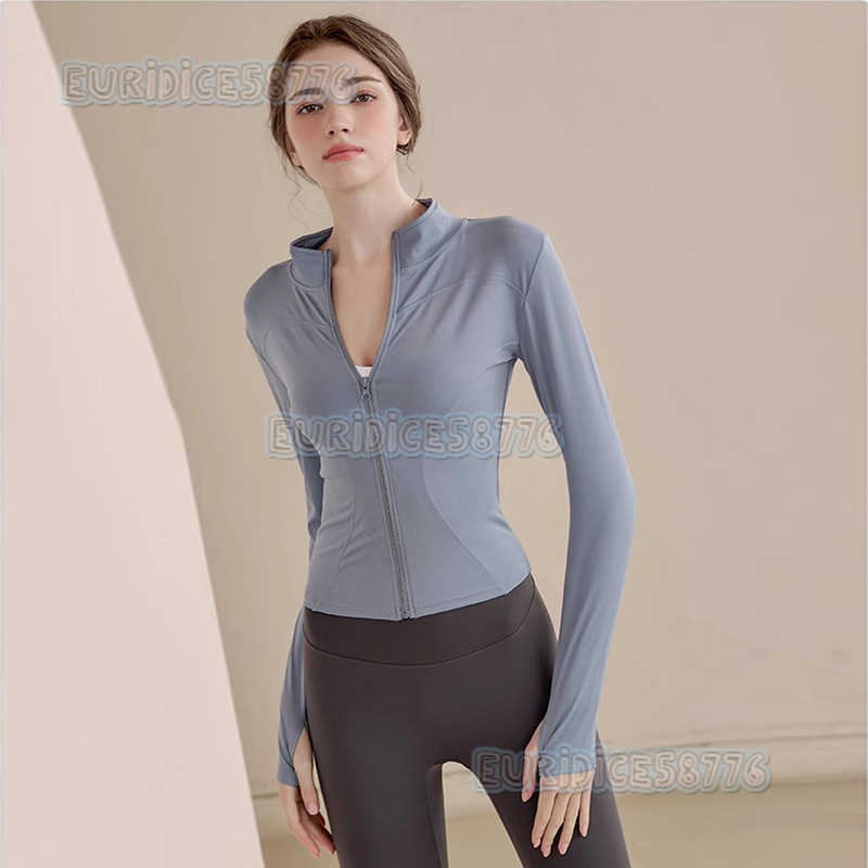 Stand Collar Zipper Yoga Jacket Women Cardigan Cycling Quickdry Sports Top Long Sleeve Autumn Winter Fitness Clothing H250825