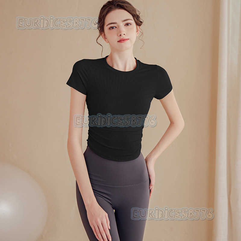 2025 New Breathable Quickdry Short Sports Top Women Short Sleeve Tshirt Slim Fit Ice Silk Running Summer Yoga Wear H250825