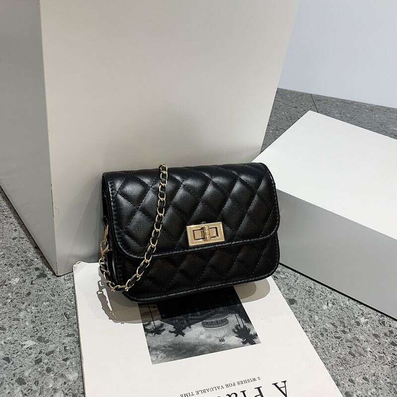 Retro Women's Trend Fashion Casual Dia Lattice Chain Crossbody Small Square Bag