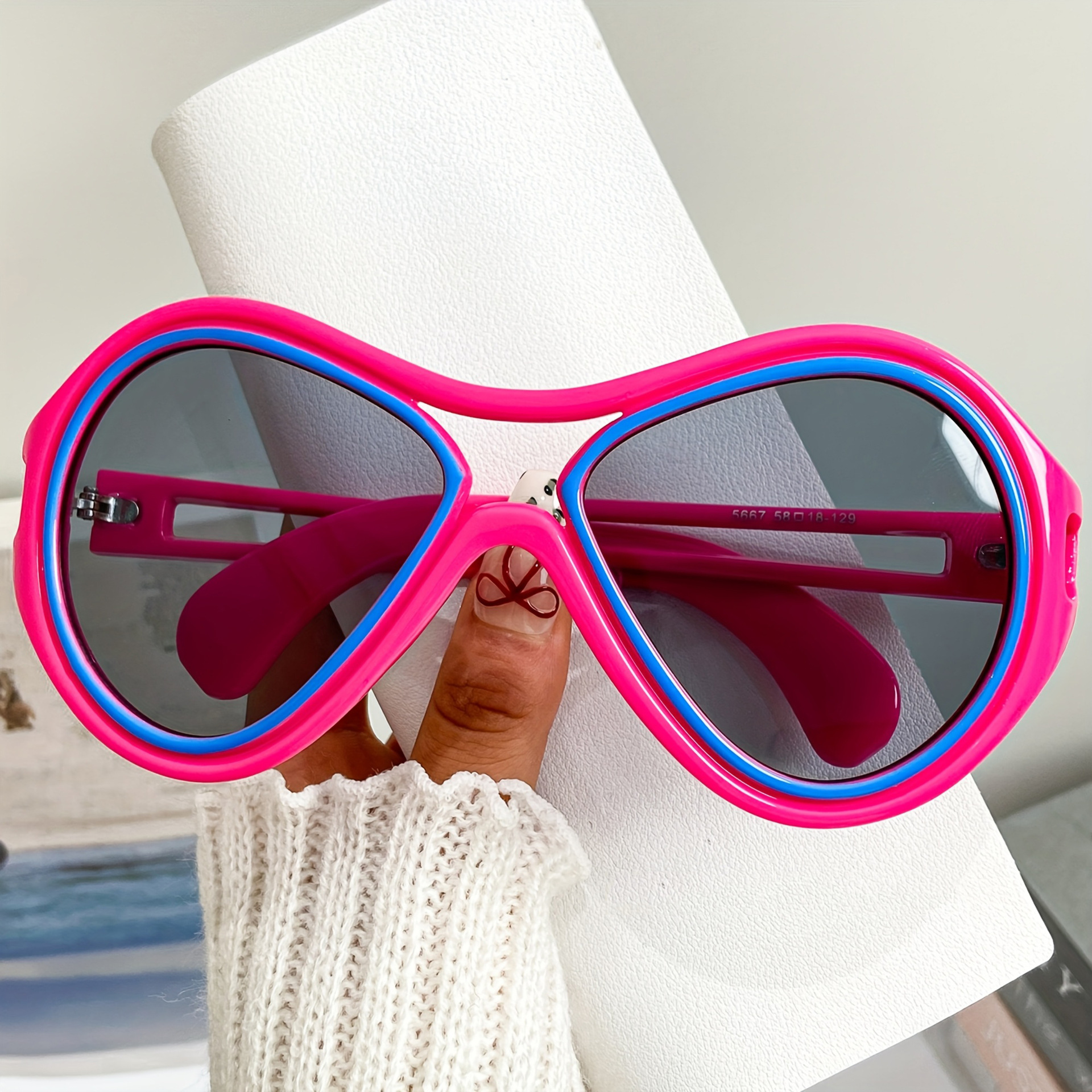 Futuristic Over sized Sunglasses Bold Unisex Frame with U V 400 Protection Retro Tech Inspired Style