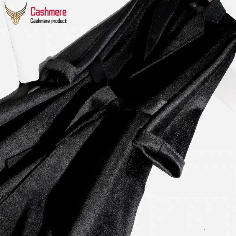 SPECIAL OFFER Cashmere Coat Female Winter MidLength Corrugated Black Wool Woman Autumn Casual Fashion Beige 250825