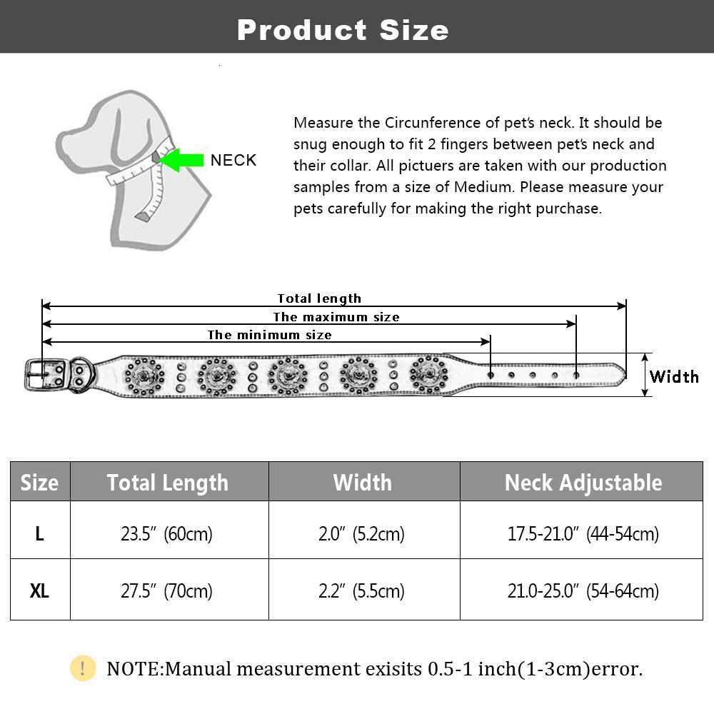 Leather Large Dog Collar Pitbull Spiked Studded Collars for Medium Large Big Dogs Genuine Leather Durable Pet Collar BrownXJ250826