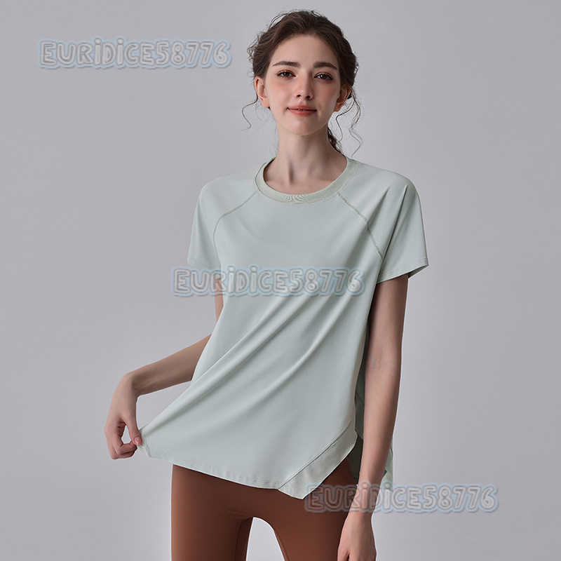Loose Quickdry Sports Top for Women 2025 New Yoga Wear Short Sleeve Tshirt Running Coverup Slimming Fitness Wear Summer H250825