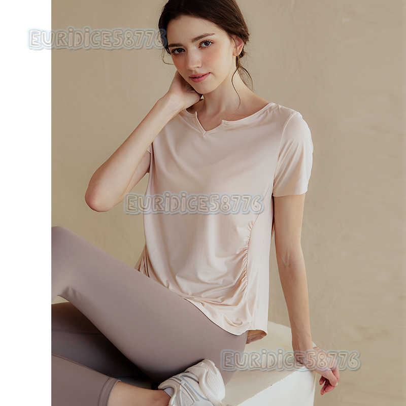 Womens Yoga Top Loose Slimming Quickdry Short Sleeve Tshirt Cool Running Sports Top Morning Jogging Workout Fitness Clothing H250825