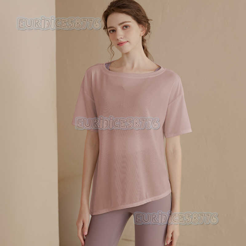 Loose Lightweight Sports Coverup for Women Ice Silk Feel Breathable Yoga Shirt Short Sleeve Tshirt Quickdry Running Fitness Top H250825