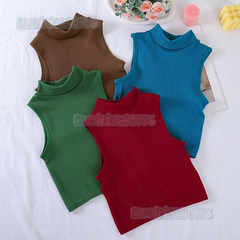 New Seamless Ribbed High Neck Sports Vest Full Coverage Vertical Stripes Running Fitness Yoga Top Quickdry Women H250825