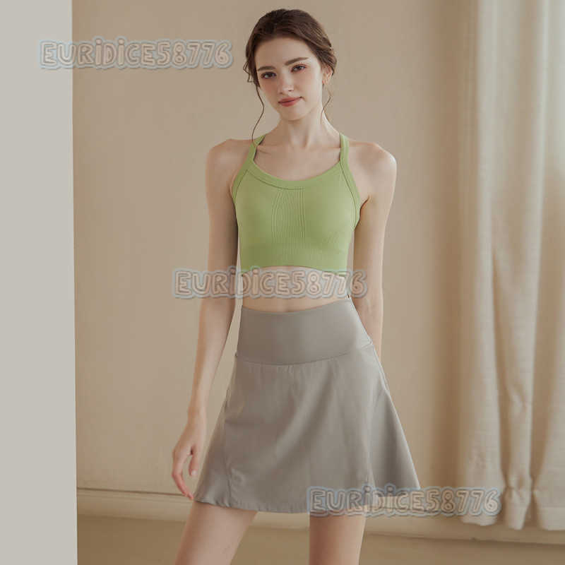 Sports Short Skirt Fake Twopiece Running Skirt Womens Summer Quickdrying Hip Covering Antilight Breathable Tennis Yoga Skirt Pants H250825
