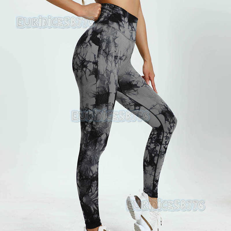 Tiedye Yoga Pants for Women High Waist Hiplifting Sports Tight Long Pants Outdoor Running Peach Hip Fitness Pants High Elasticity H250825