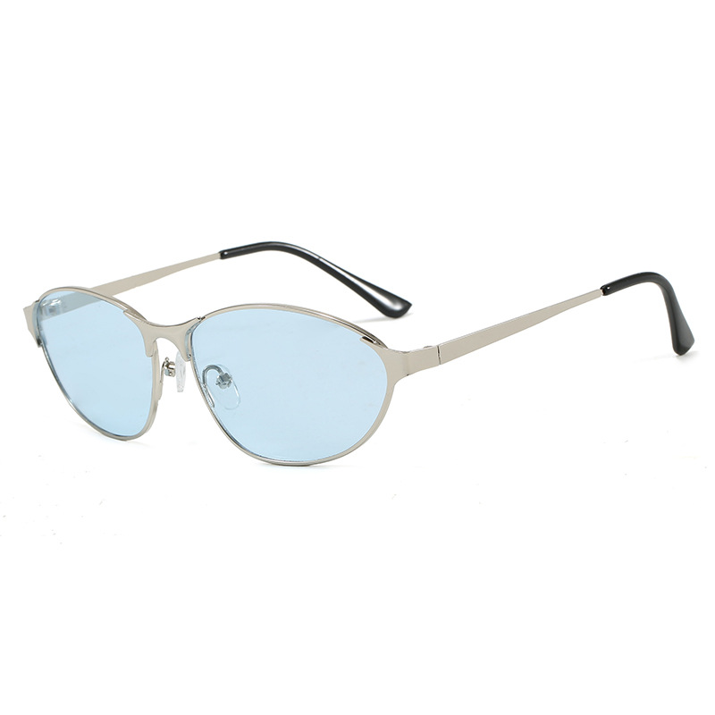 Y2K Cat Eye Metal Sunglasses Trendy UV Protection Shades for Women Street Style