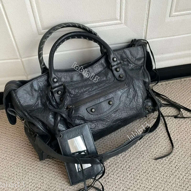 Vintage city bag balnciaga Women Totes Bag Motorcycle shoulder baleniagaes Bags Designers Genuine leather crossbody clutch wallet purse Pochette Retro Top 459