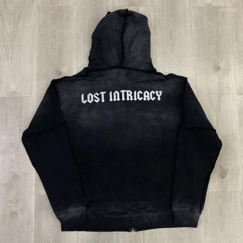 Men's Hoodies Retro Streetwear Trend Brand Lost Intricacy Hoodie Skull Drill Cardigan Men Women Casual Fashion Designer Hoodie Jacket Tracksuit M
