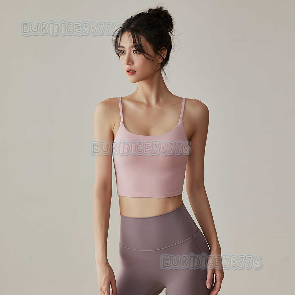Sports Bra with Chest Pads for Women Beautiful Back Thin Straps Fitness Bra Pushup Pilates Training Yoga Vest Summer H250825