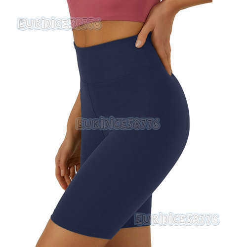 Solid Color Patchwork Buttlifting Sports Shorts High Waist Fivepoint Bare Sensation Leggings Plus Size Shorts H250825