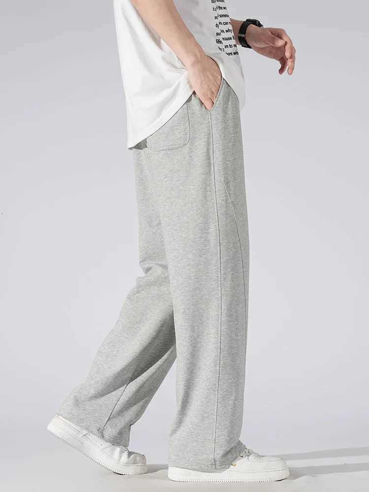Summer Mens Sport Pants Lightweight Cotton Straight Leg Gray Sweatpants Loose Fit Jogging Pants Casual Home Gym Trousers W250826