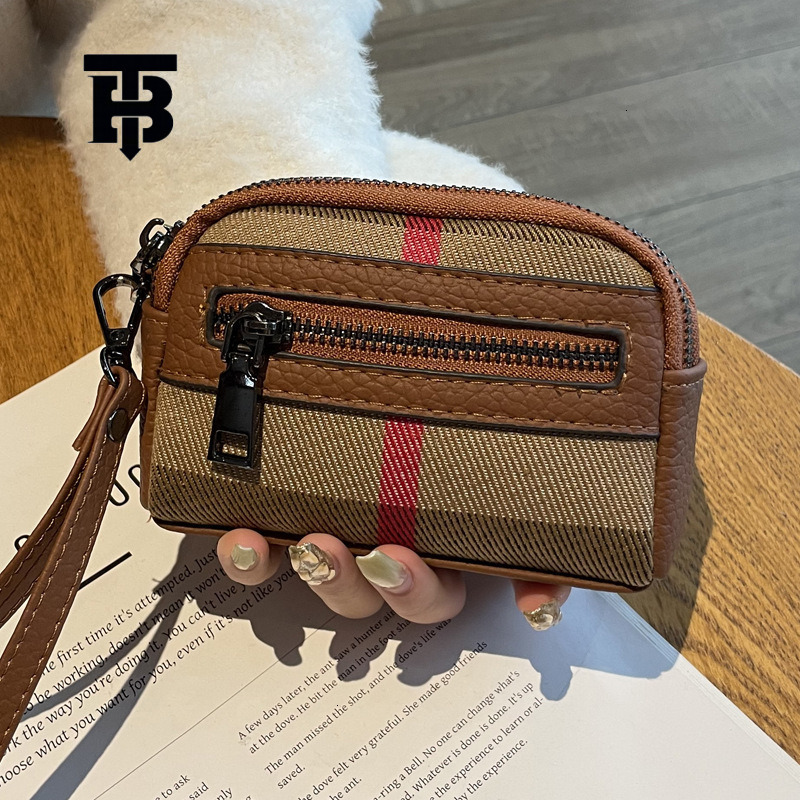 TB BHULAMTE Designer Women's Luxury Wallet New Exquisite High End Mini Compact Storage Bag Zipper Coin Bag Free Shipping Fashion Stripe Phone Bag