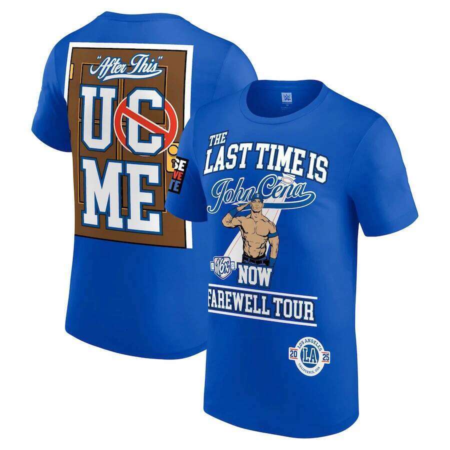 HOT 2025 Summer Men's TEE New Arrivals John Cena The Last Time Is Now 16x Farewell Tour Los Angeles T-Shirt 100% Cotton