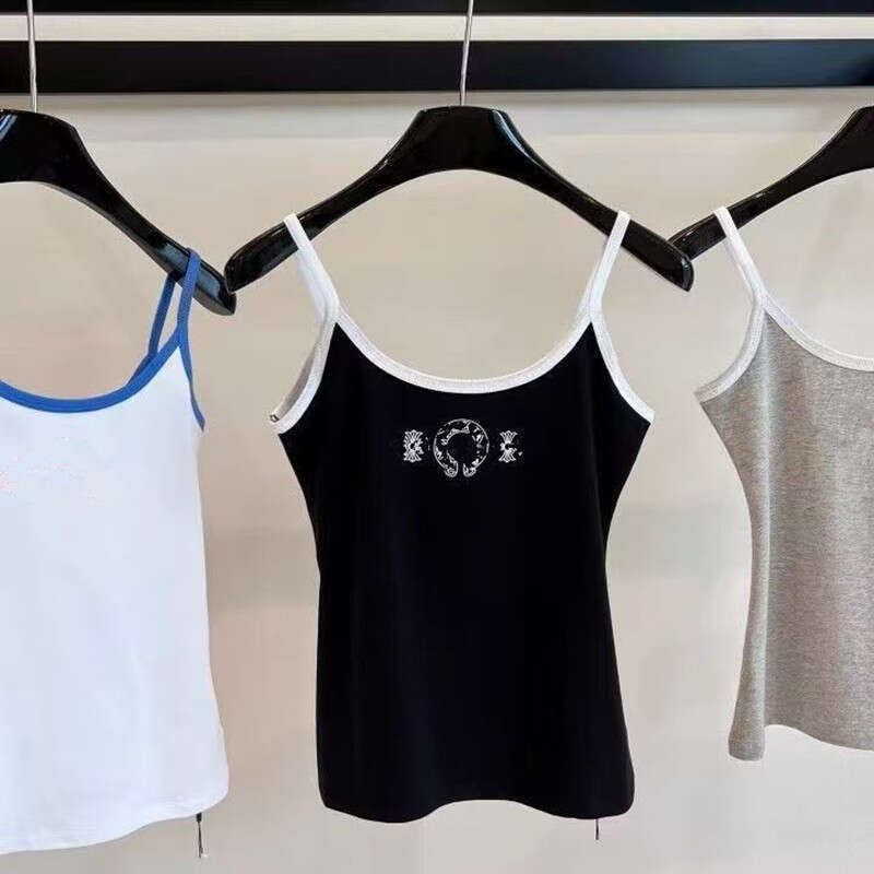 Womens Blouses Shirts Designer ch t Shirt Women Cropped Top t Tank Anagram Regular Cotton Jersey Camis Female Tees Embroidery Knitwear for Sport Yoga Top Simple Vest