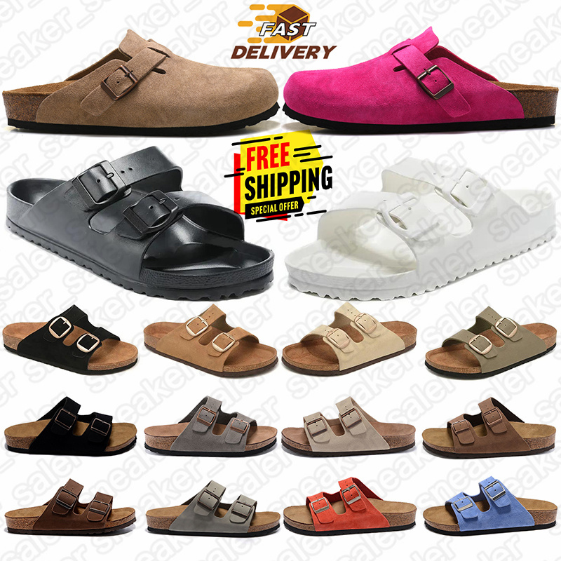 berkinstocks designer slippers sandals slides boston soft clogs arizona Big Buckle eva mens womens suede black white slipper sandal trainers new