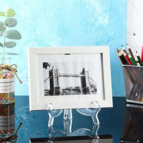 HESTYA 6 Pack 7 Inch Acrylic Easel Display Stand, Plate for Display, Photo Holder Picture Frame Book(Clear) 123