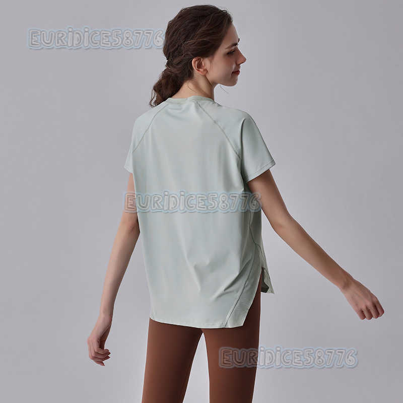 Loose Quickdry Sports Top for Women 2025 New Yoga Wear Short Sleeve Tshirt Running Coverup Slimming Fitness Wear Summer H250825