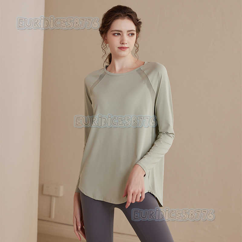 2025 New Highend Sports Top for Women Quickdry Running Yoga Shirt Loose Pilates Training Long Sleeve Tshirt H250825