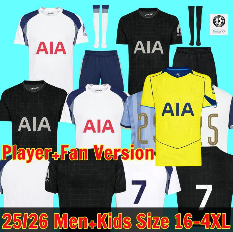 3XL 4XL TOTTENHAMES 25 26 MADDISON soccer jerseys Home Away 2025 RICHARLISON BISSOUMA TEL JOHNSON Men Kids football shirt 888